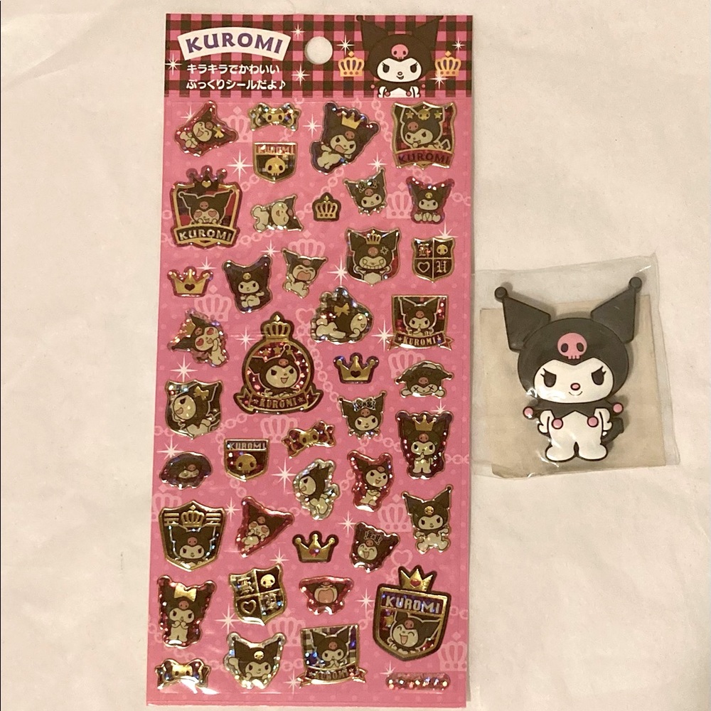 Kuromi stickers & eraser Hello Kitty My Melody friend